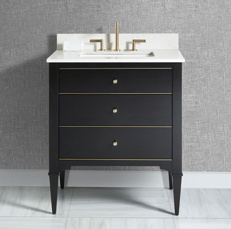 Fairmont Charlottesville w/Brass 30″ Vanity – Vintage Black